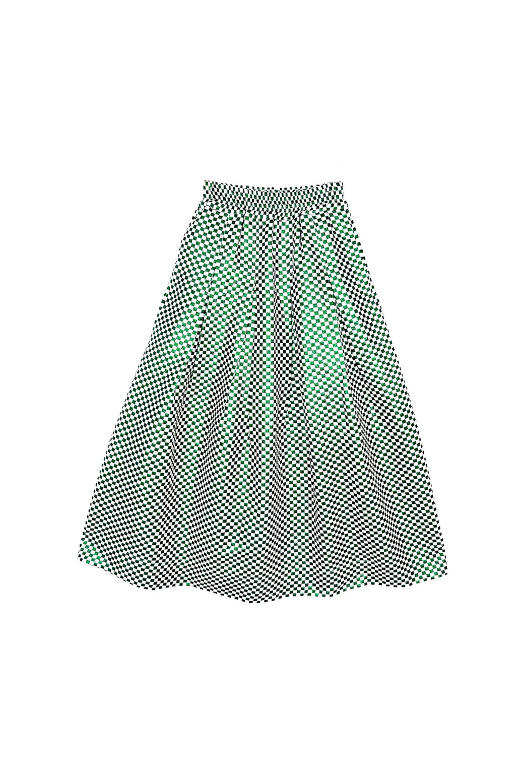 Maxi Party Skirt - Emerald Checkerboard Shimmer - BURU