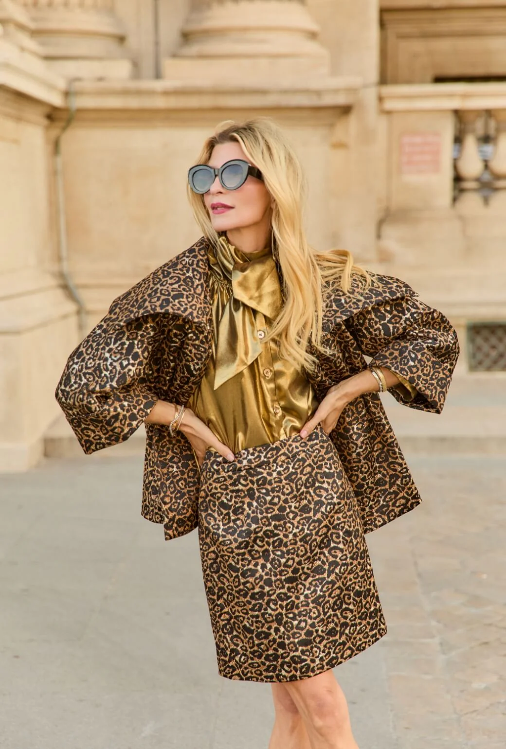 Pencil MINI Skirt - Leopard Print Lurex - BURU