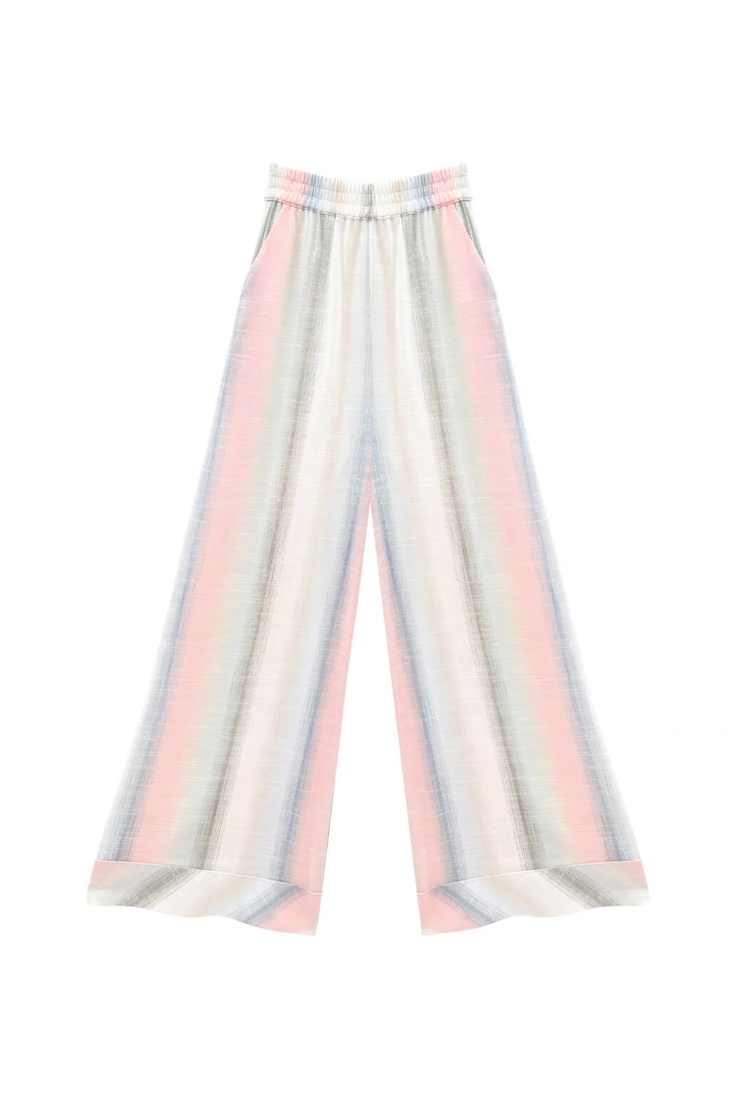 Wide Leg Trouser - Lake Stripe - BURU
