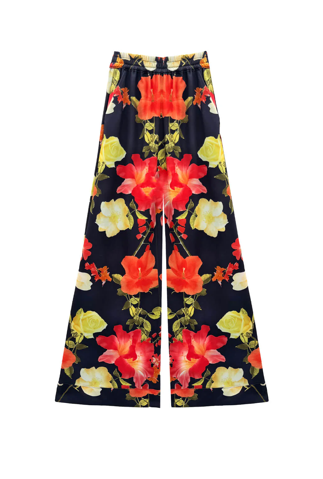 Wide Leg Trousers - Hibiscus - BURU