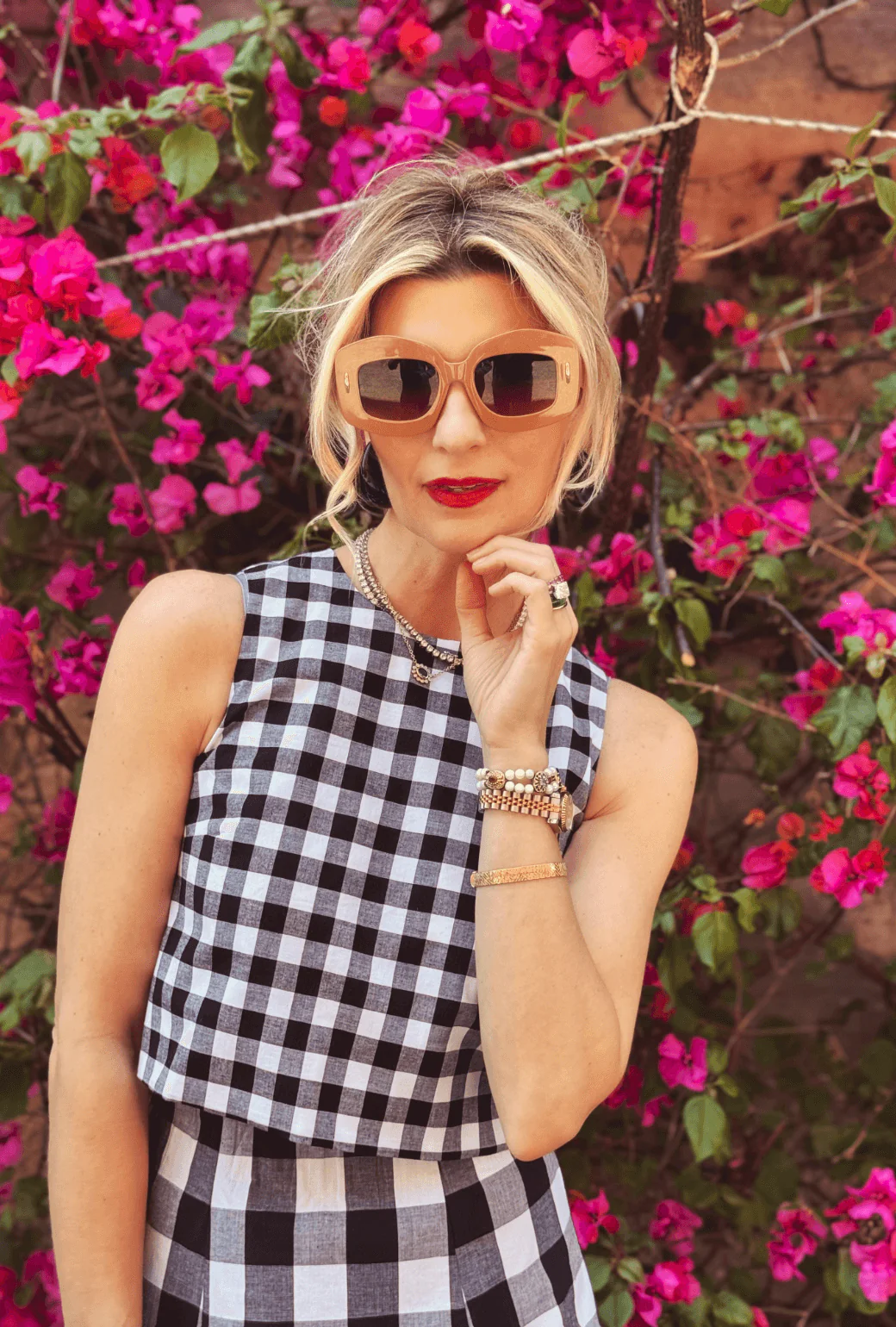 Audrey Top - Black & White Gingham - BURU