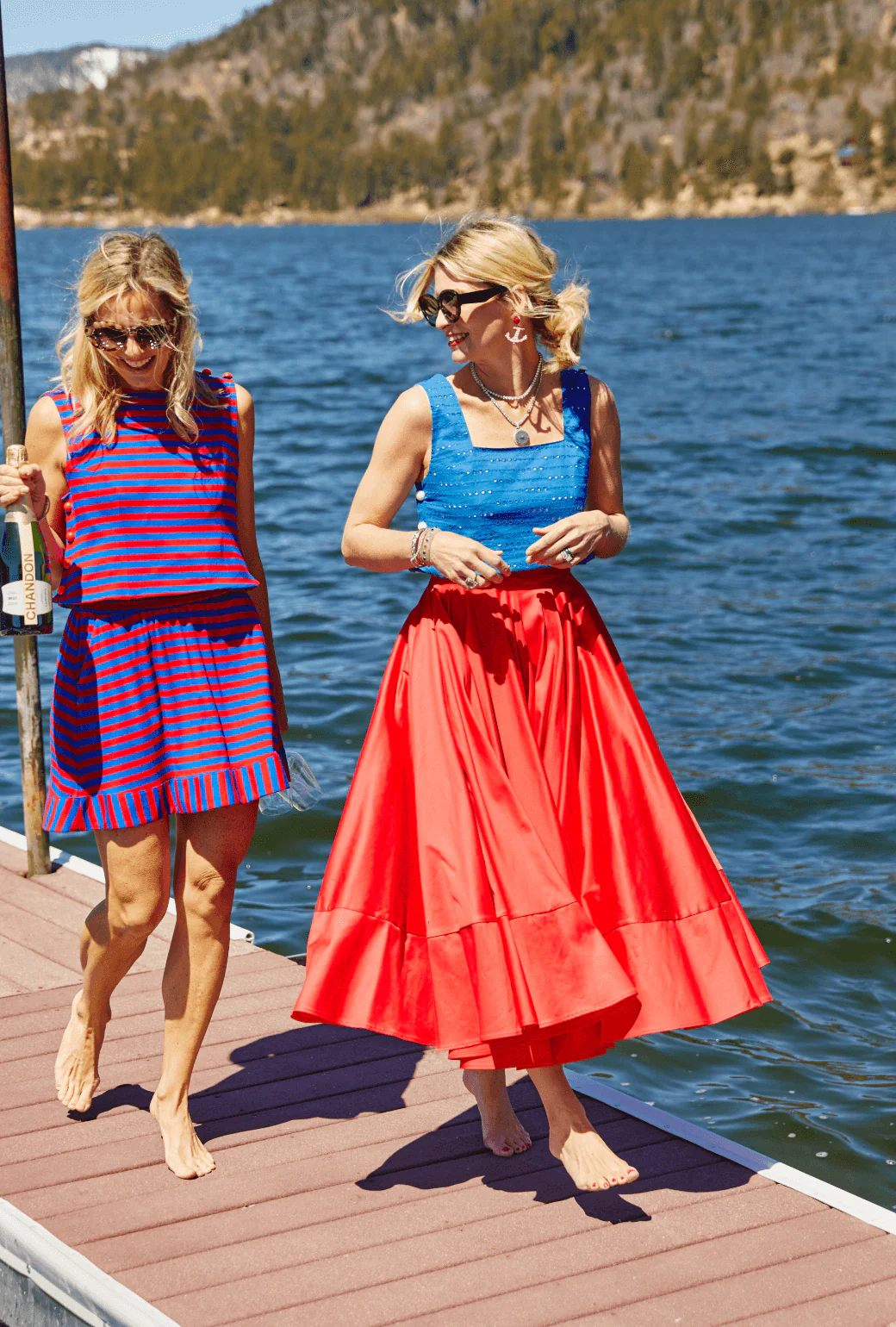 Everyday MINI Skirt - Red & Blue Stripe - BURU