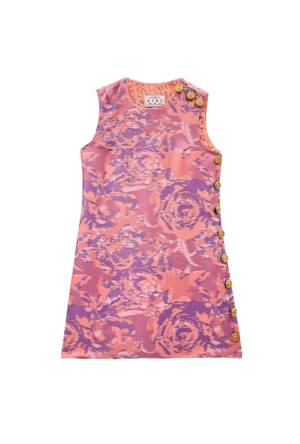 Buru x Old Soul Etiquette Jackie Dress - Lilac Abstract Flamestitch - BURU