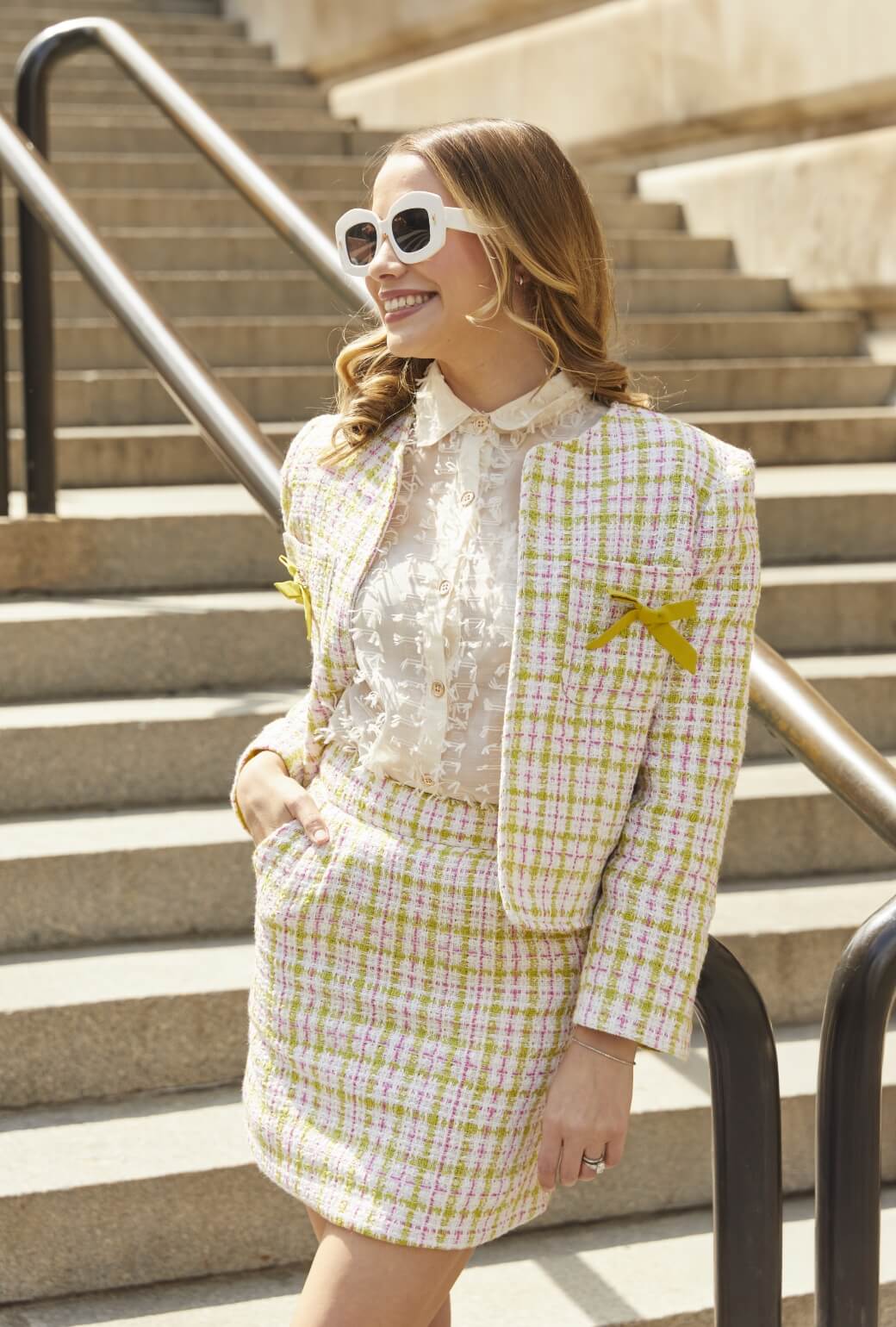 Buru x Old Soul Etiquette Bow Blazer - Spring Tweed - BURU