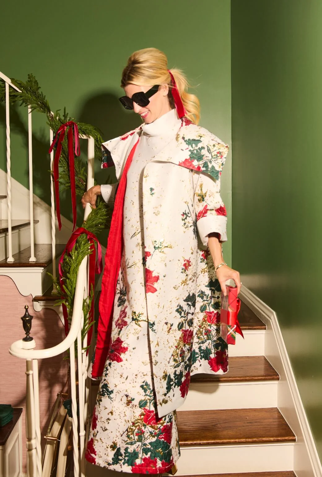 The Belted Grace Coat - Holiday Brocade - BURU