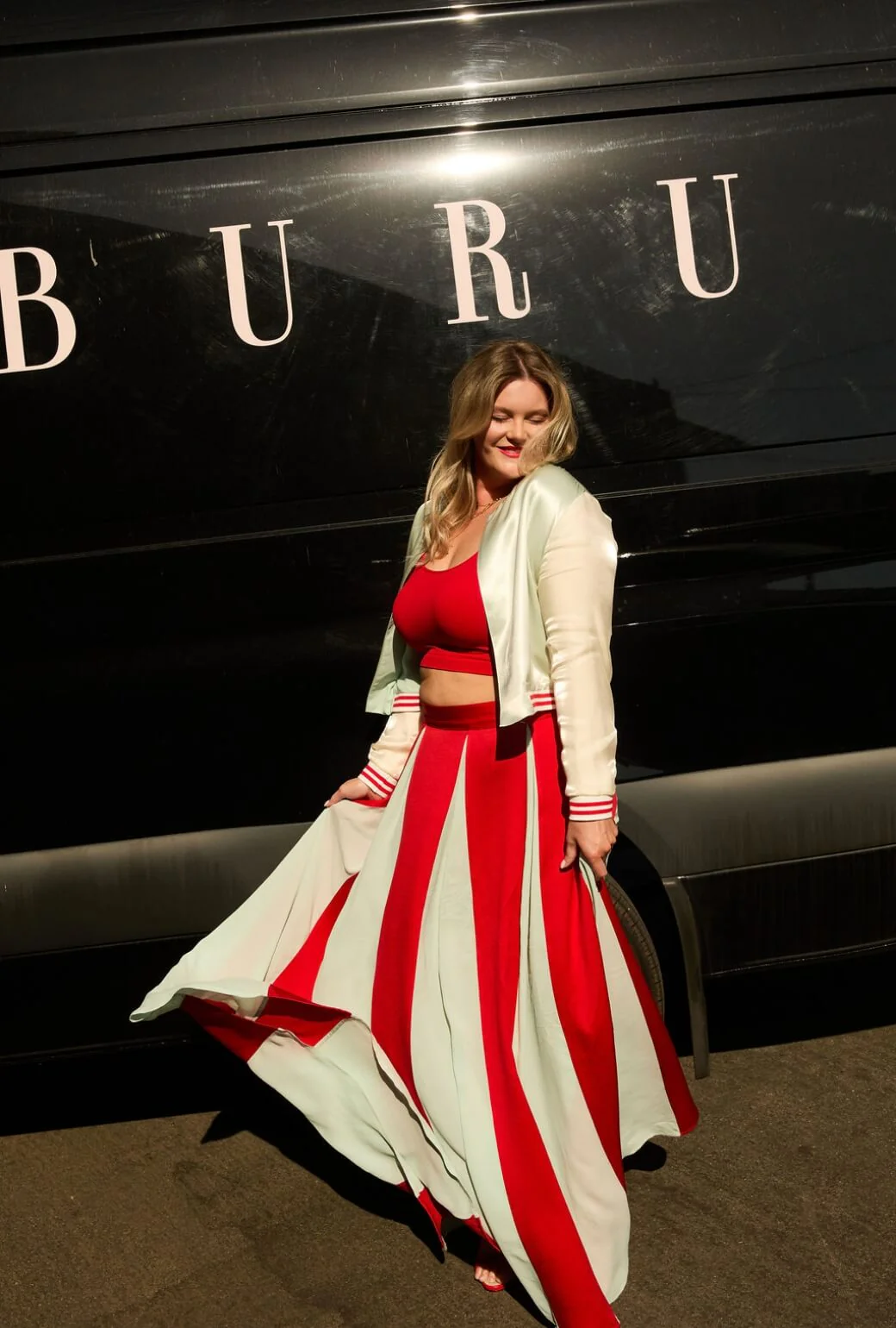 Buru x India The Sloane Square Skirt - Robin's Egg Blue and Red - BURU