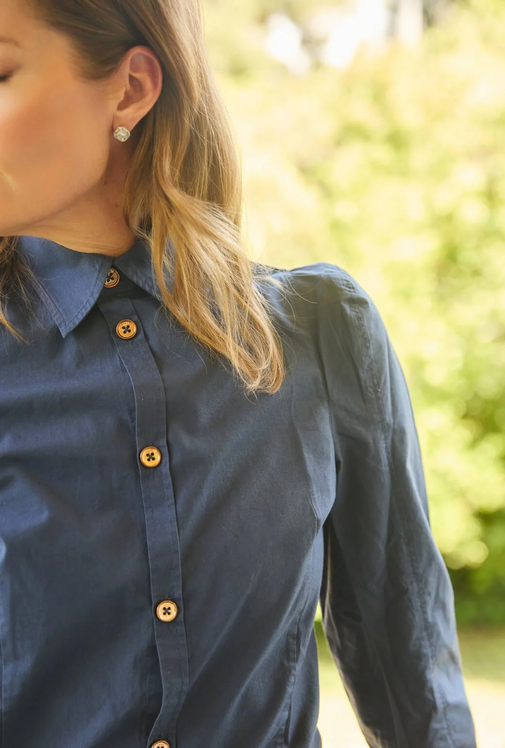 The Brett Button Down - Navy - BURU