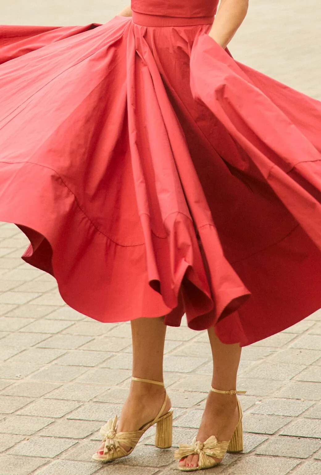 Buru x Anna Kloots Lucinda Circle Skirt - Red Taffeta - BURU