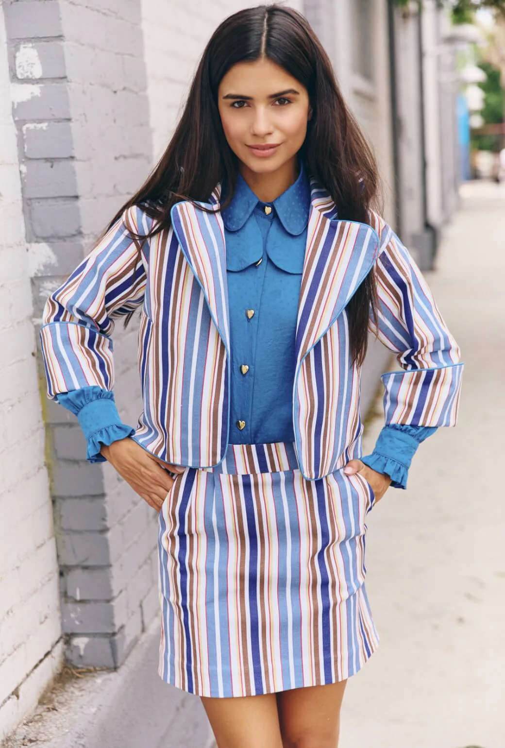 The Flip Jacket - Brown Stripe Twill - BURU