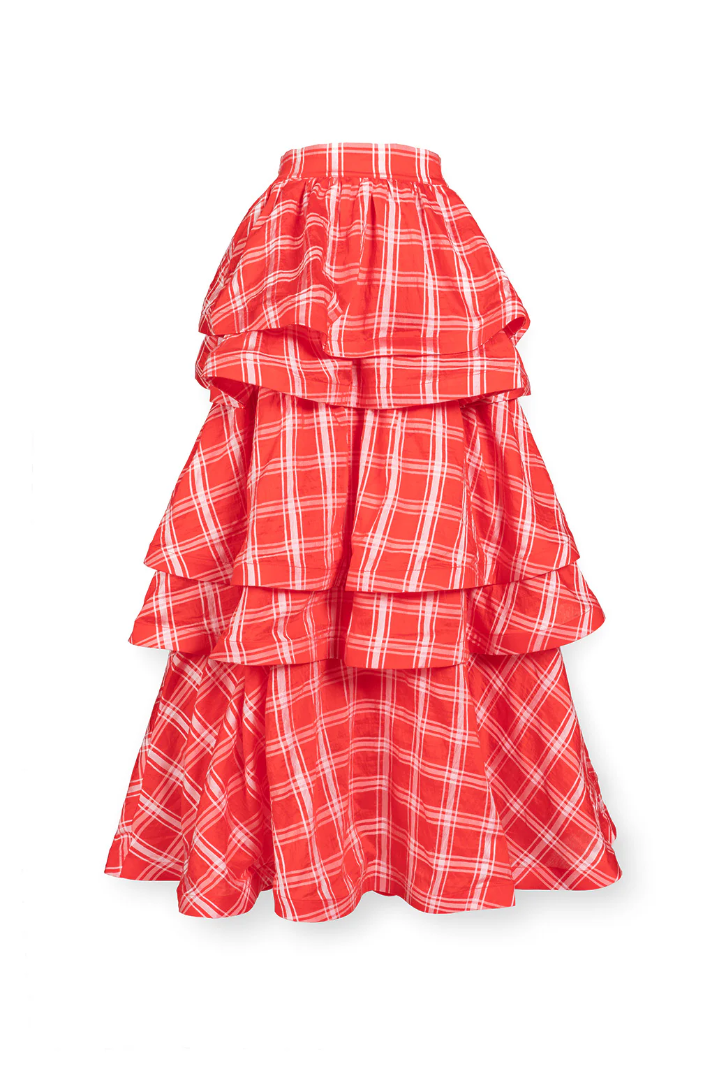 Teagan Tiered Skirt - Red Plaid - BURU