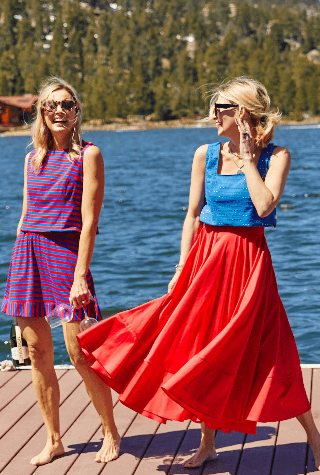 Everyday MINI Skirt - Red & Blue Stripe - BURU