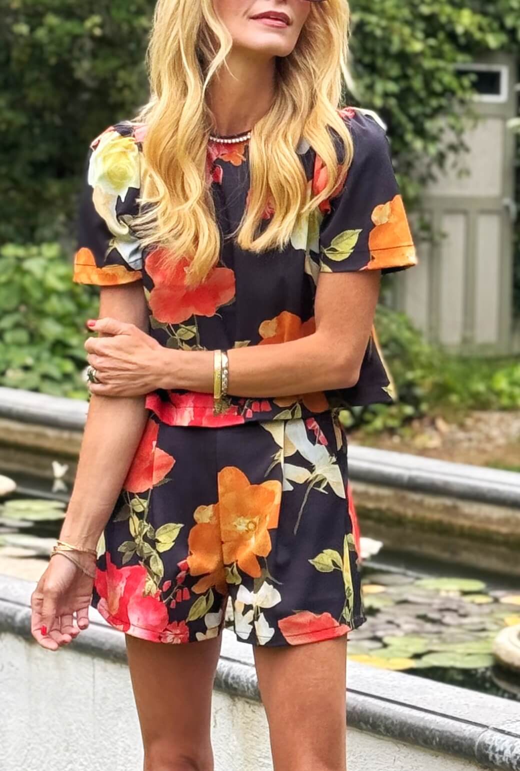 Flat Front Everyday Shorts - Hibiscus - BURU