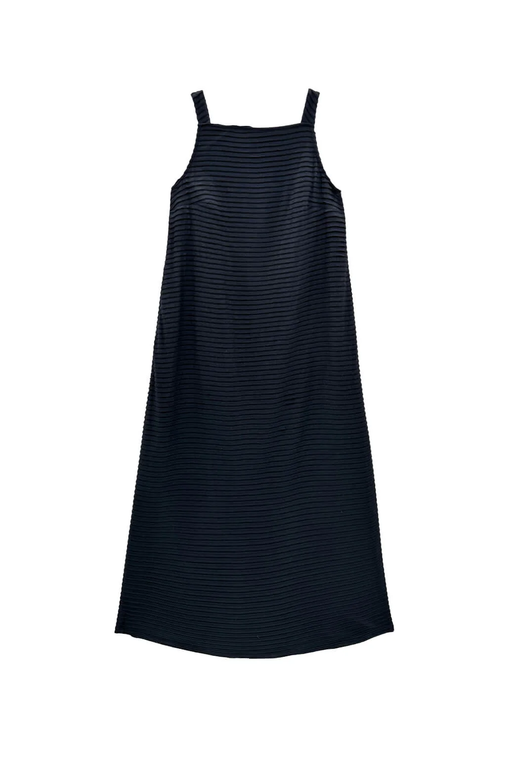 The Megan MIDI Dress - Black Pintuck Knit - BURU
