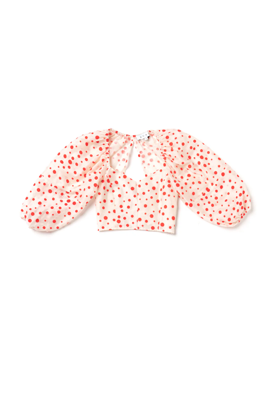 Balloon Sleeve Bustier - Flocking Dot - BURU