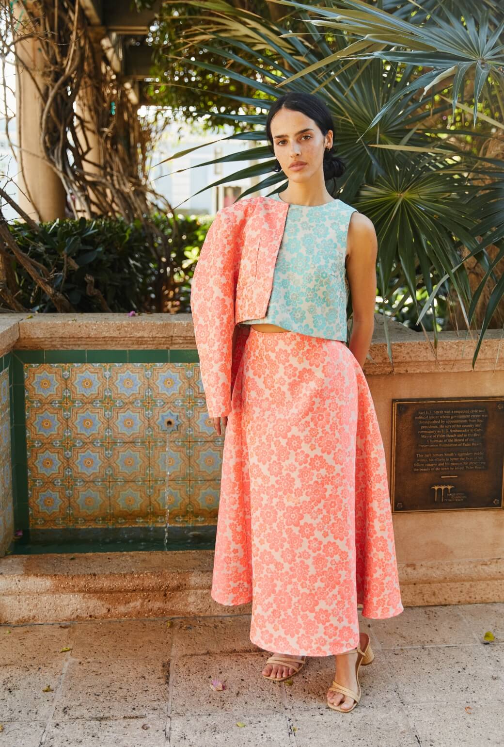 Audrey Top - Aqua Brightline - BURU