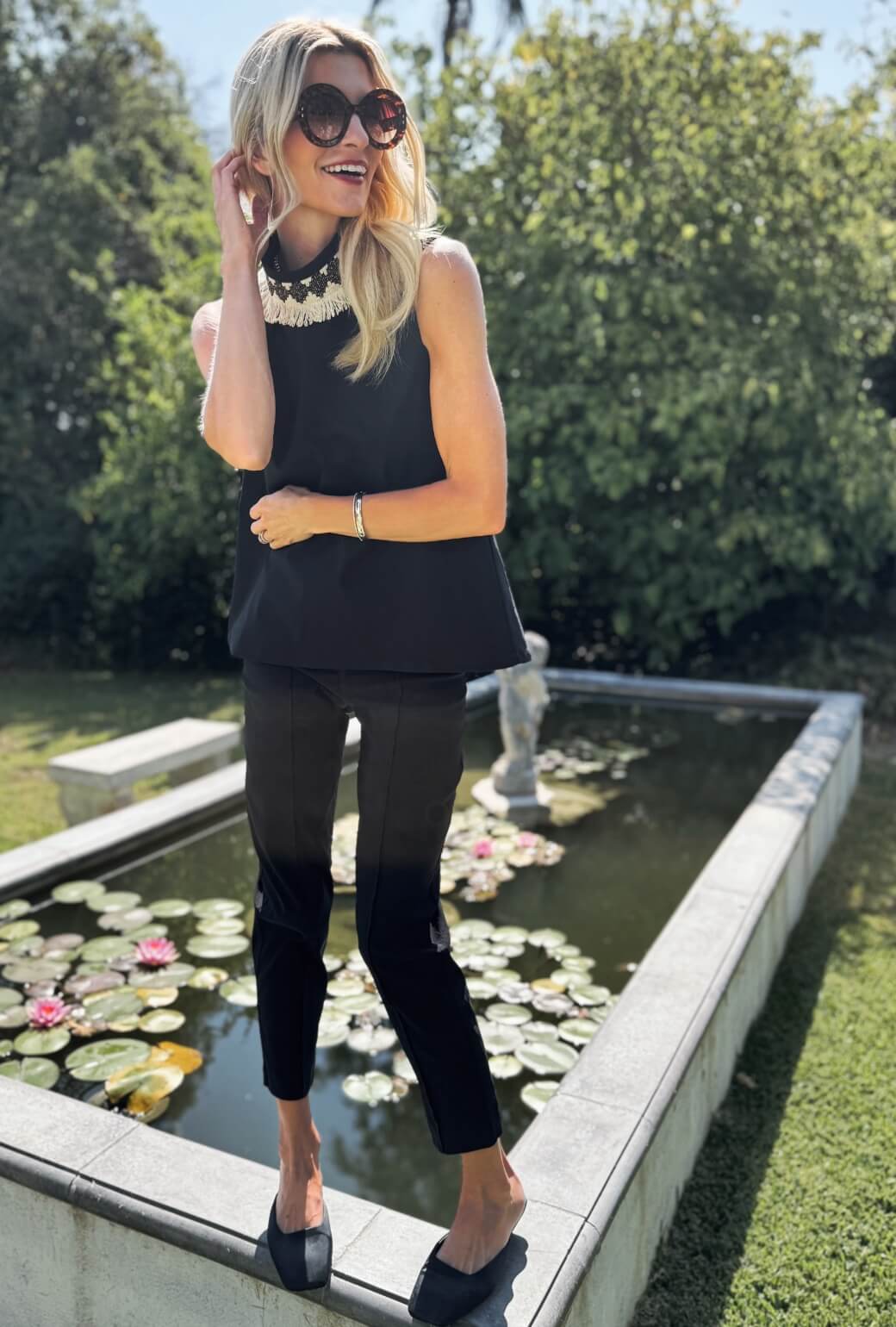 Mod Top - Black with Ivory Fringe - BURU