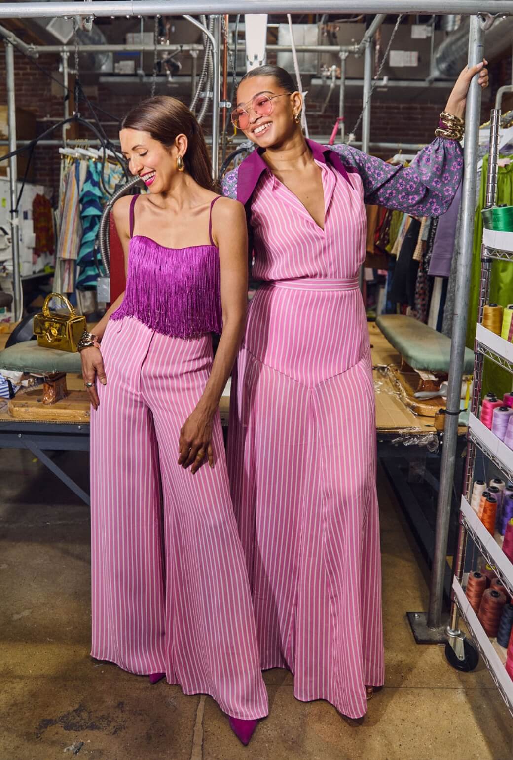 Buru x India The Picadilly Pant - Pink Pinstripe - BURU