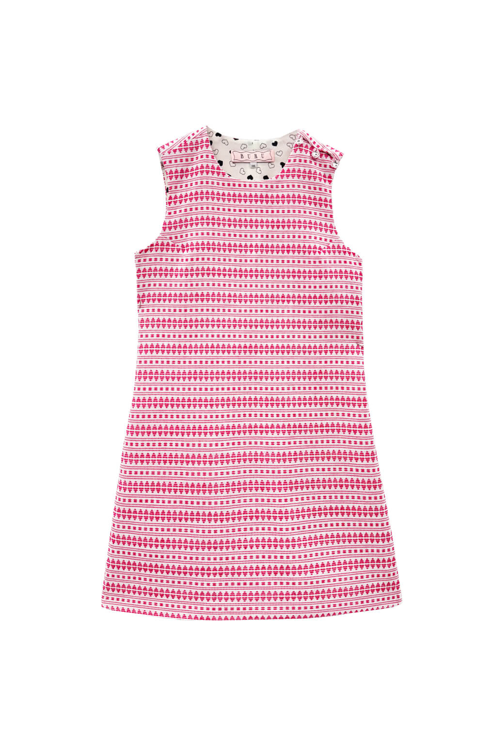 Jackie Dress - White with Pink Embroidery - BURU