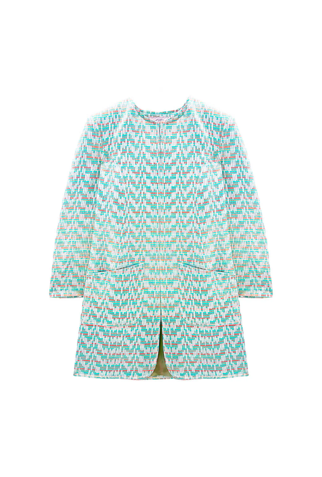 Walking Coat - Aqua Channels Brocade - BURU