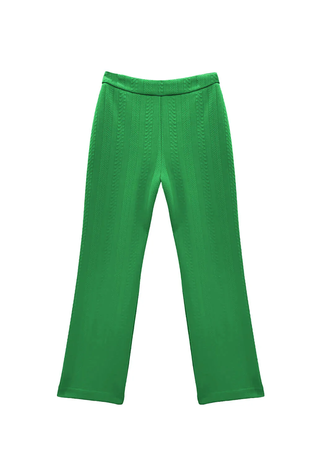 The Paley Pant - Kelly Green Cable-knit - BURU