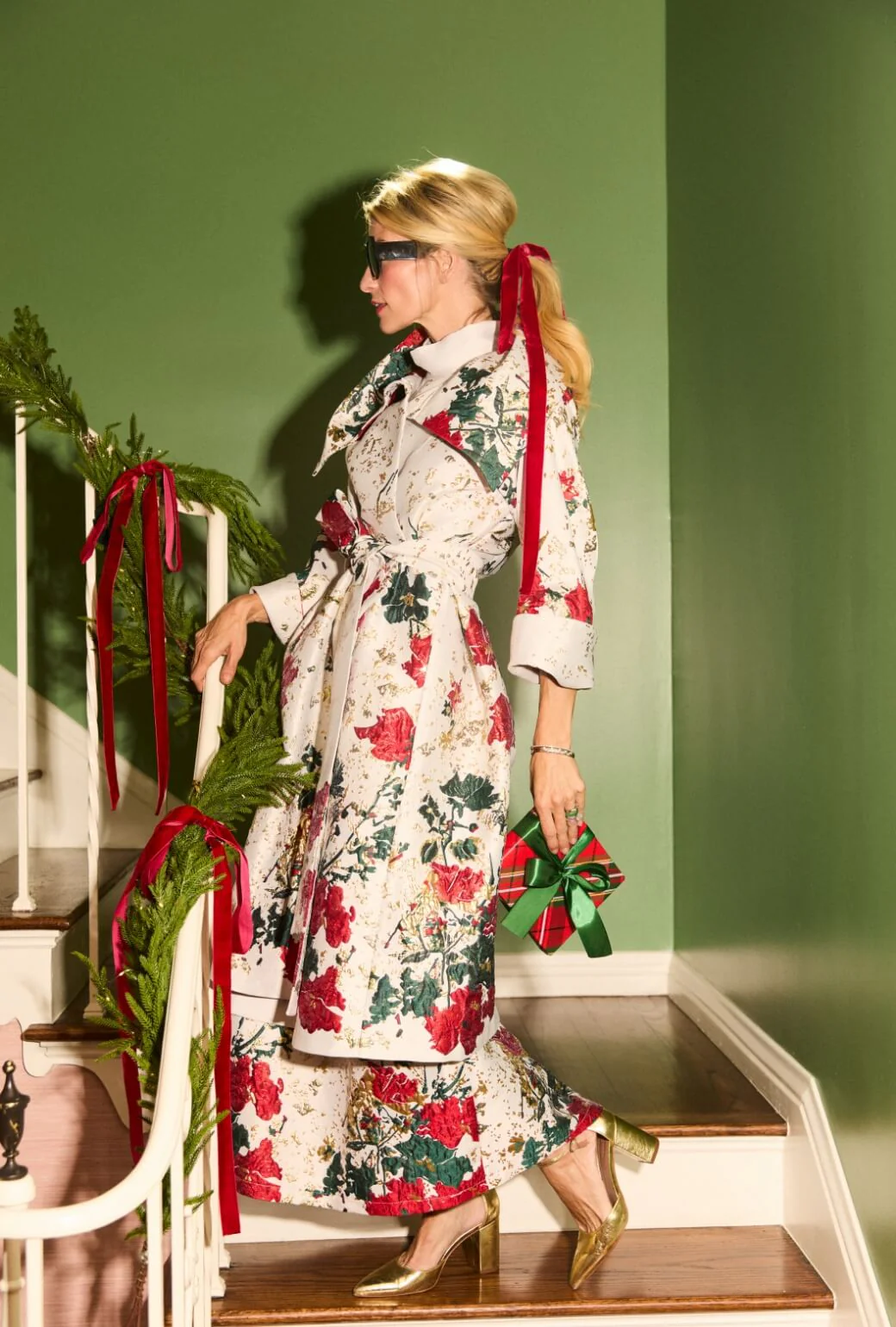 The Belted Grace Coat - Holiday Brocade - BURU