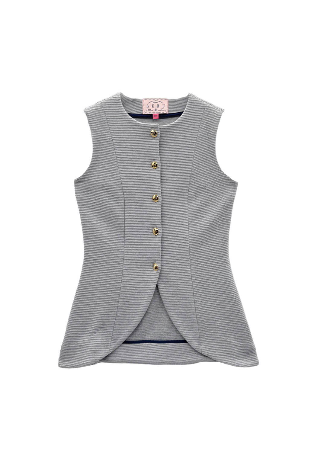 Annie Vest - Grey Ottoman Rib - BURU