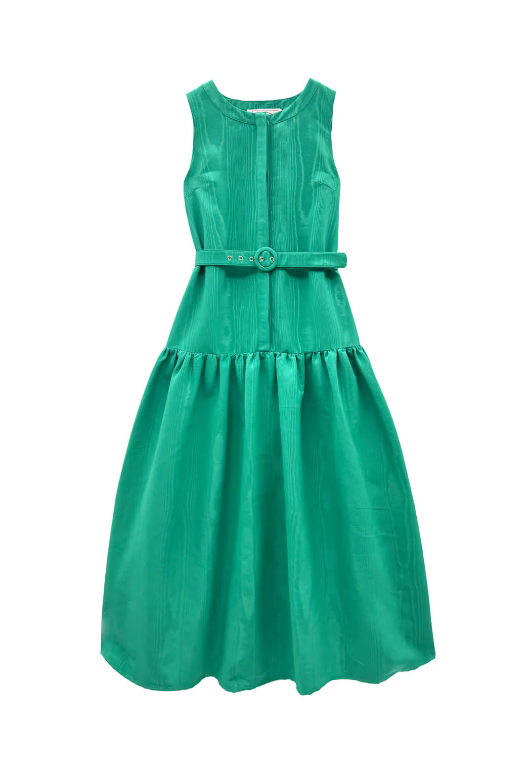 The Drop Waist Gown - Green Moiré - BURU