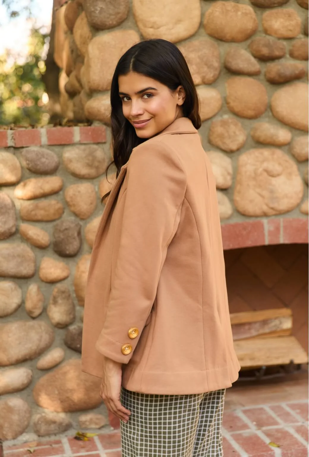 Boyfriend Blazer - Caramel Knit - BURU