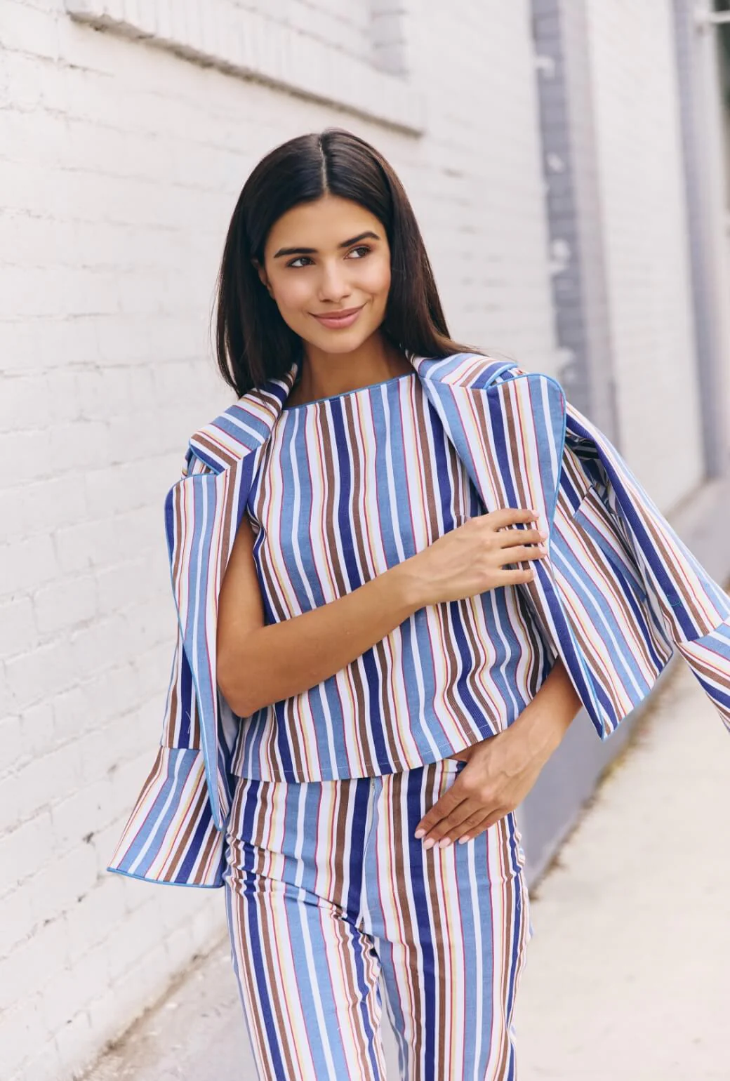 The Flip Jacket - Brown Stripe Twill - BURU