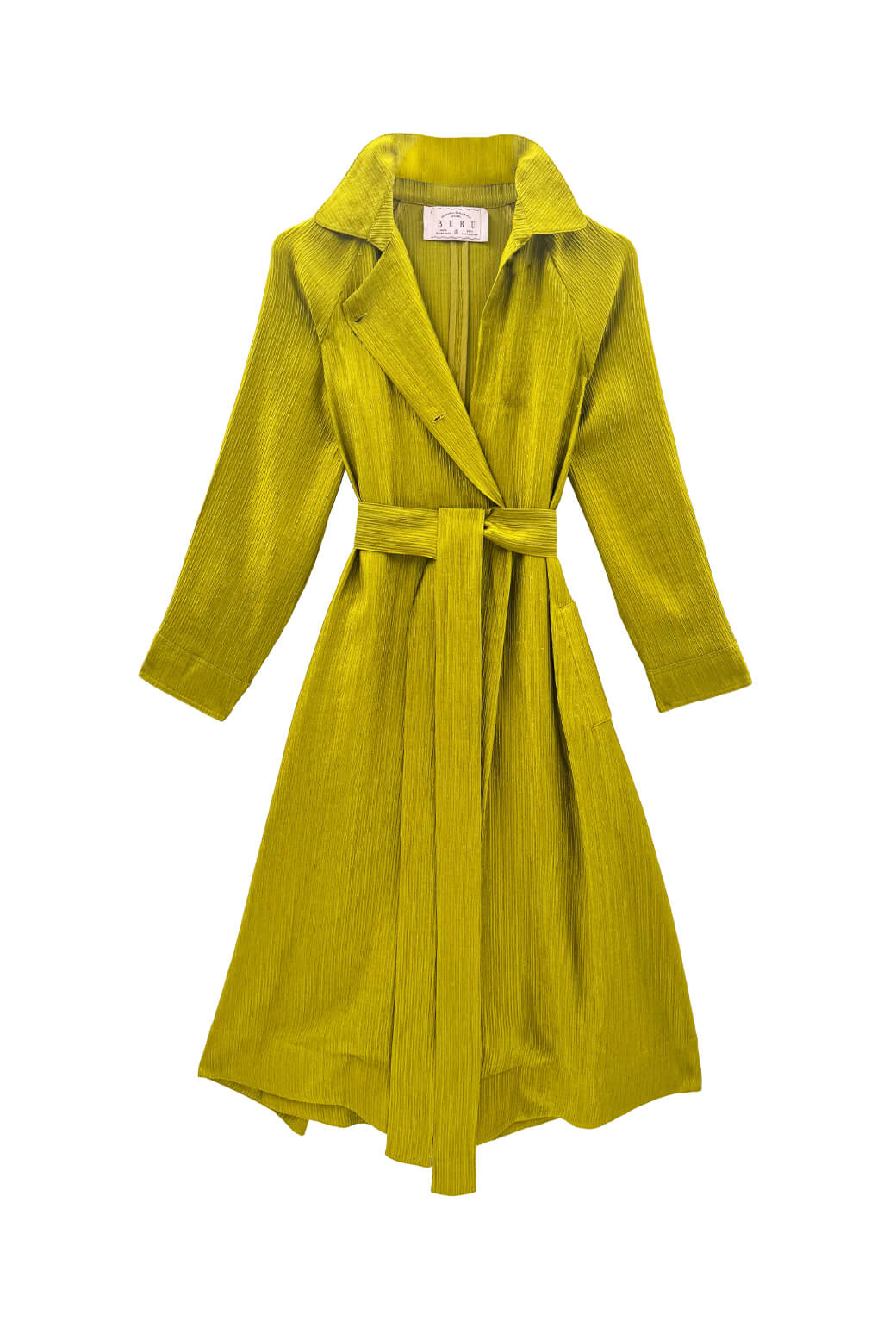 Trench Coat - Ribbed Chartreuse - BURU