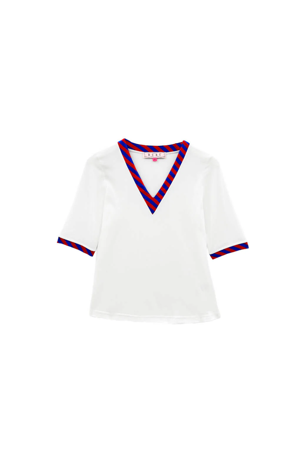Contrast Tee - Blue & Red Stripe - BURU