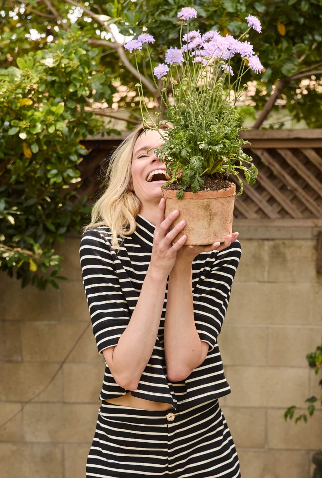 Short Sleeve Mod Top - Black & White Stripe Knit - BURU