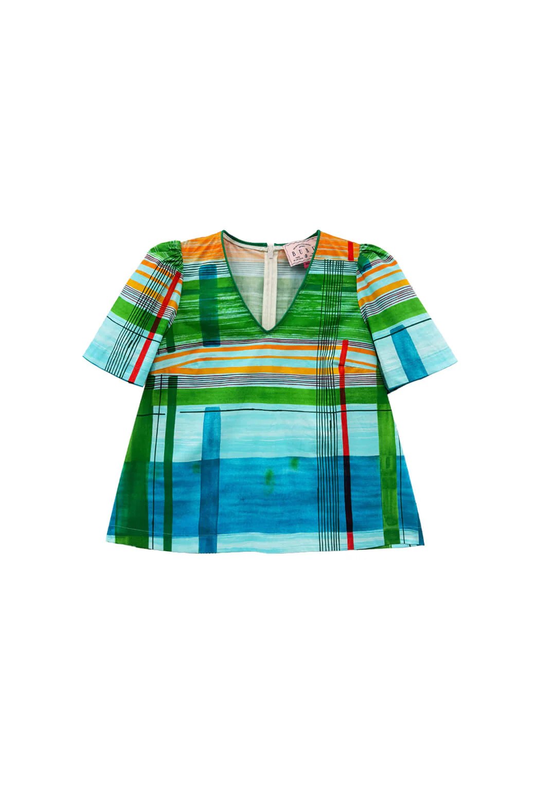 Lee Top V Neck - Vintage Plaid - BURU