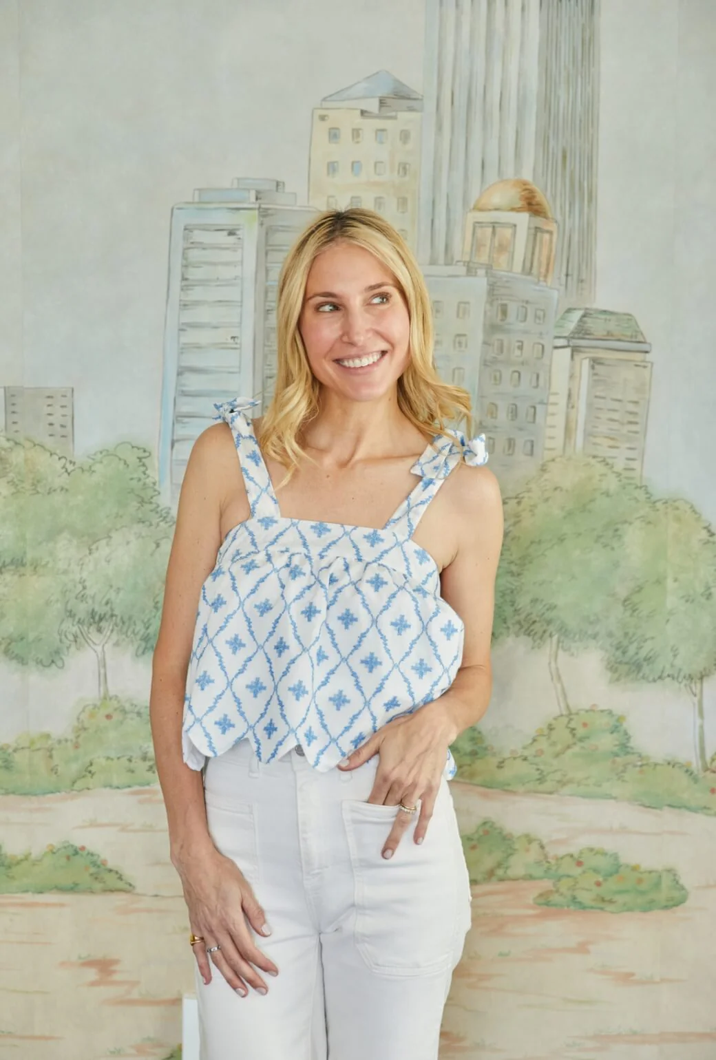 Buru x Kristin Kennedy Scallop Tier Dress - White - BURU