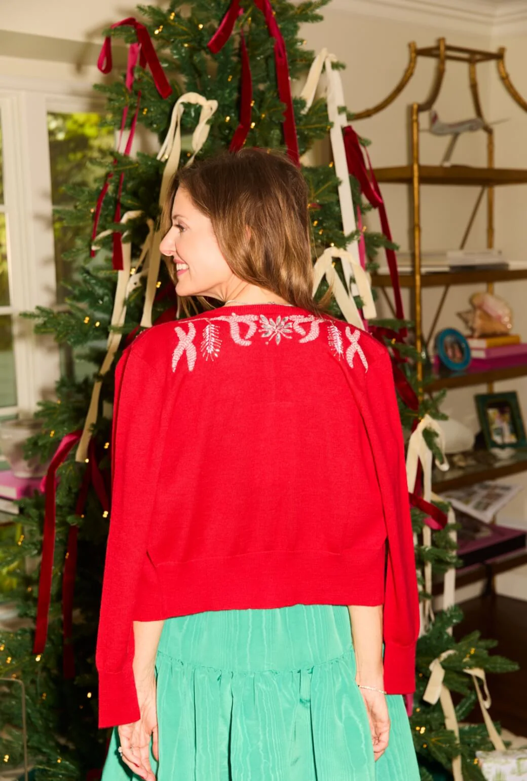 The Mable Cocktail Cardigan - Rouge - BURU