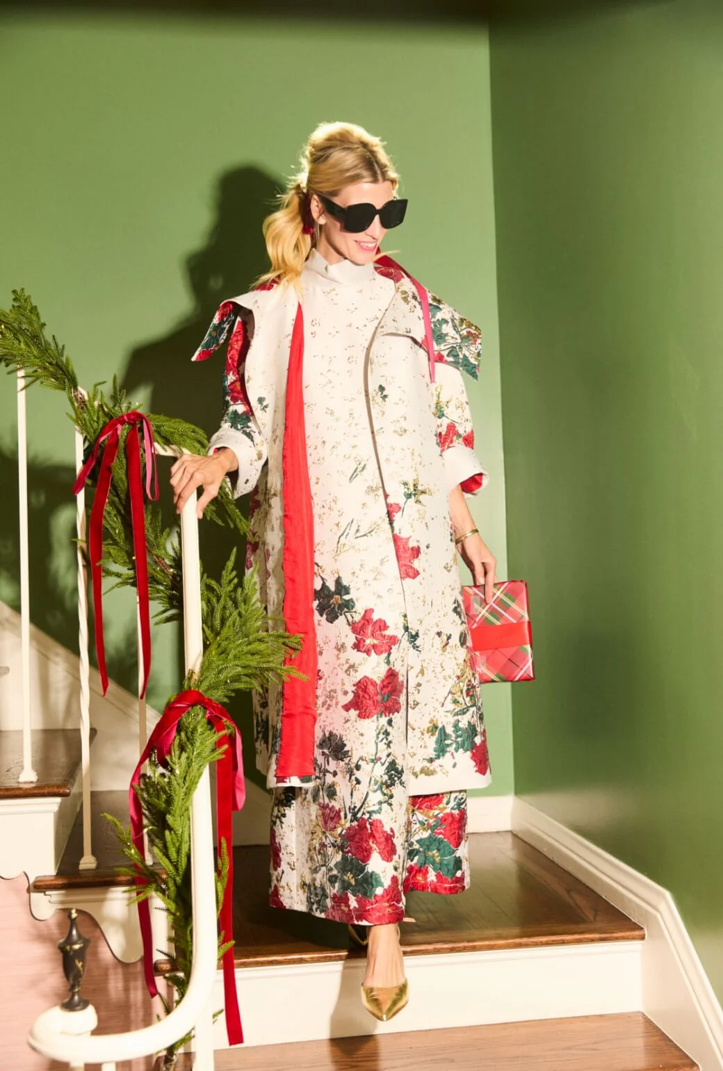 The Belted Grace Coat - Holiday Brocade - BURU