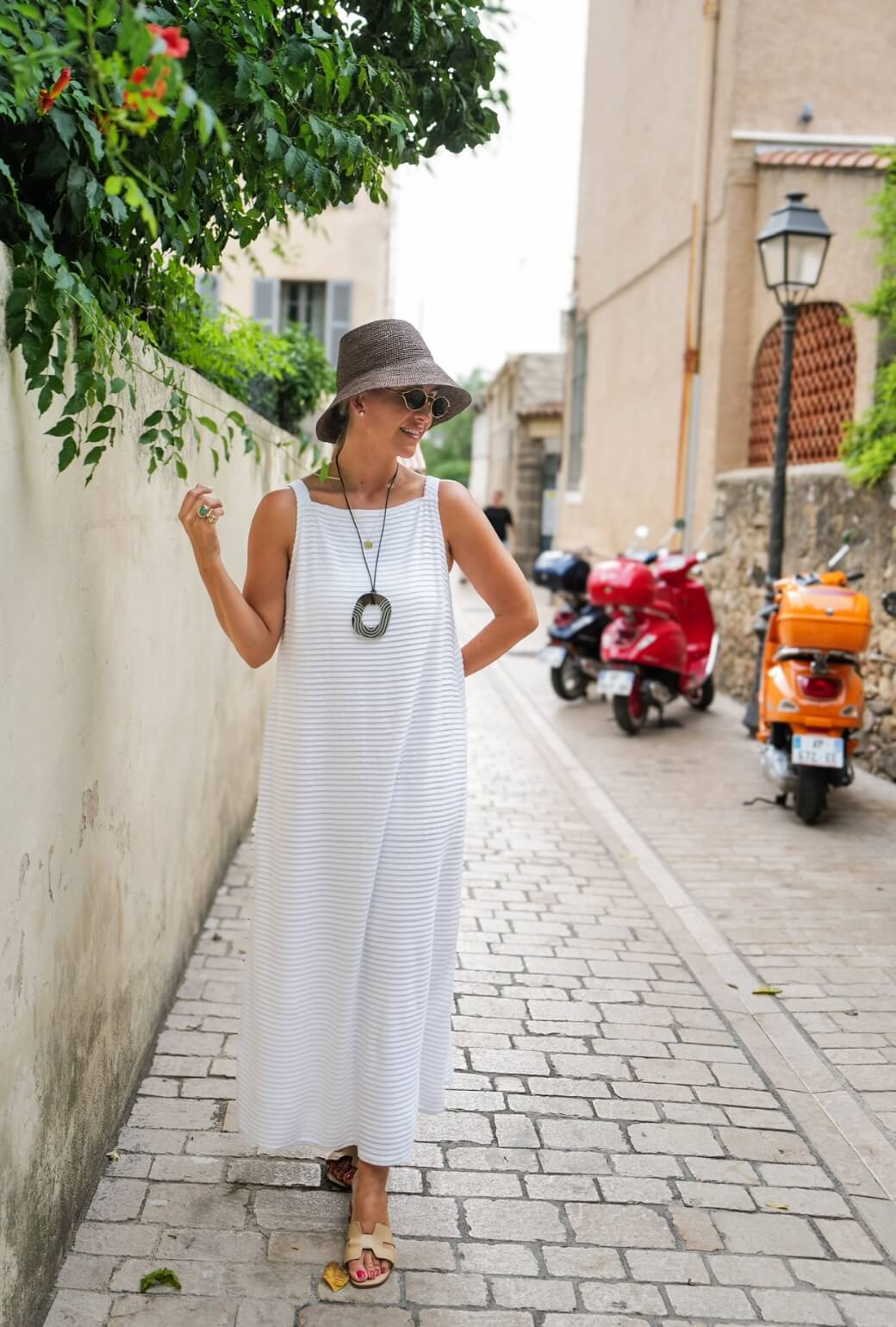 Buru x Megan Stokes The Megan MIDI Dress - White Pintuck Knit - BURU