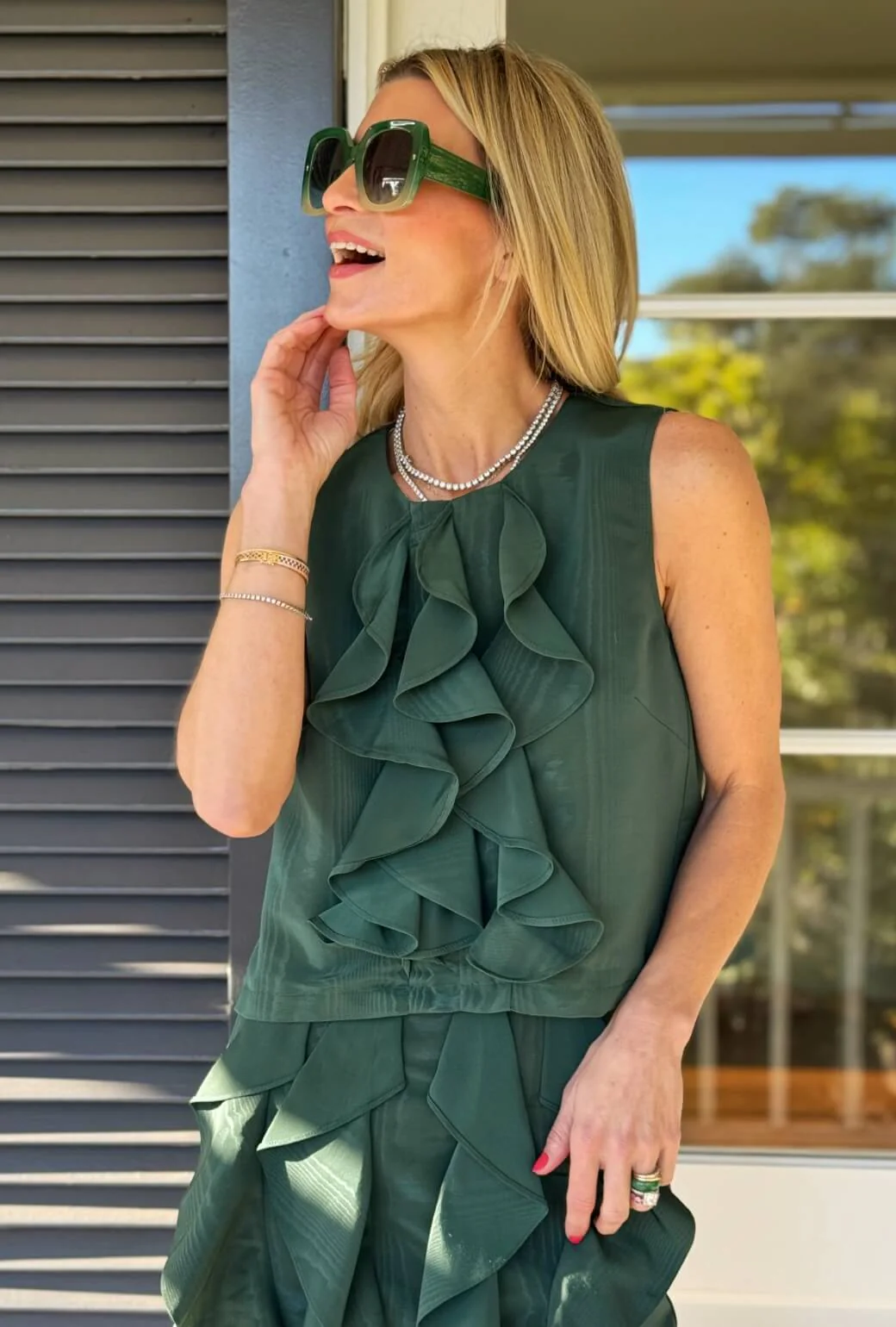 Le Ruffle Top - Jade Moiré - BURU