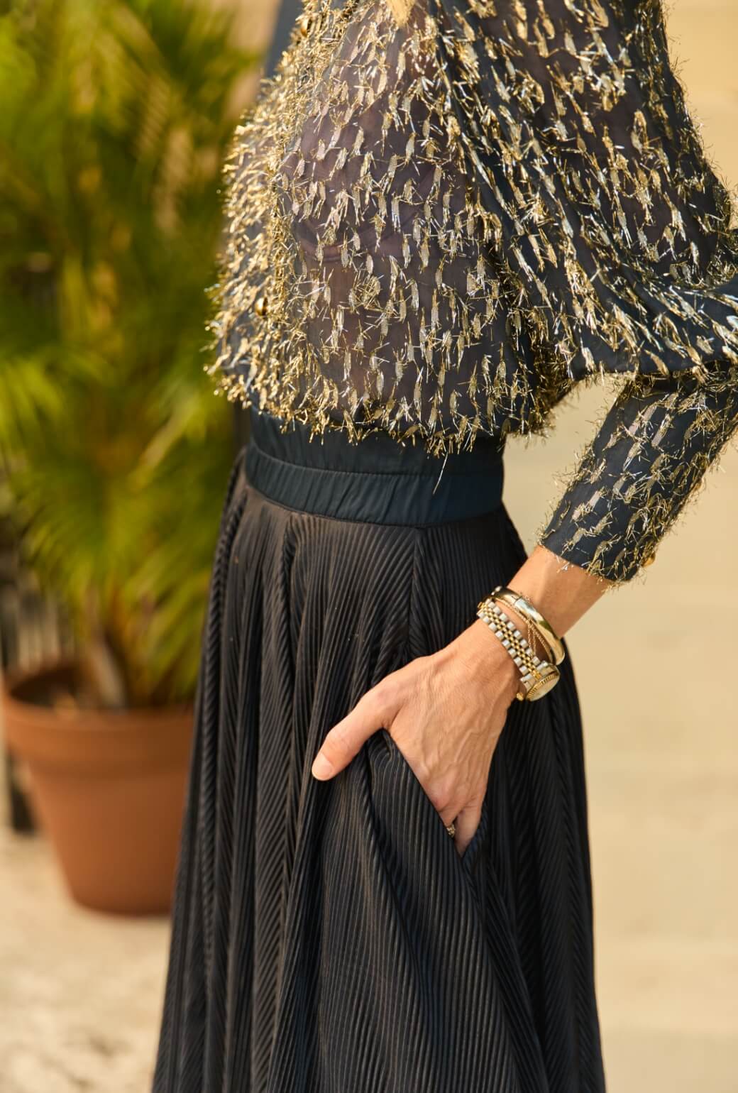 Skipper Blouse - Navy Metallic - BURU