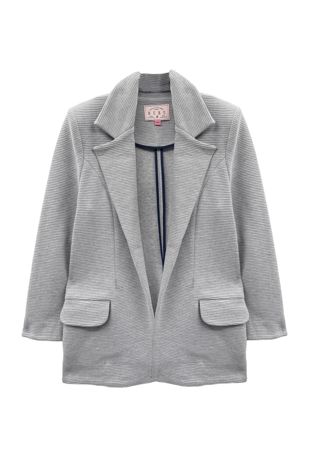 Boyfriend Blazer - Grey Ottoman Rib - BURU