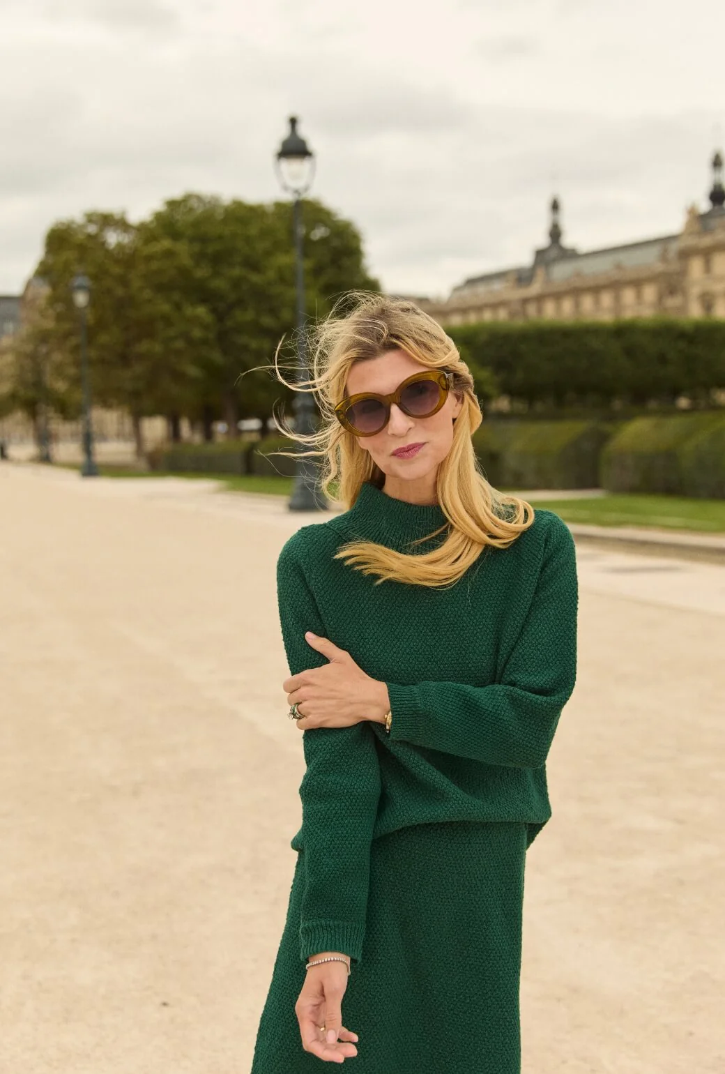 The Carlyle Sweater - BURU Deep Green Knit Bouclé - BURU