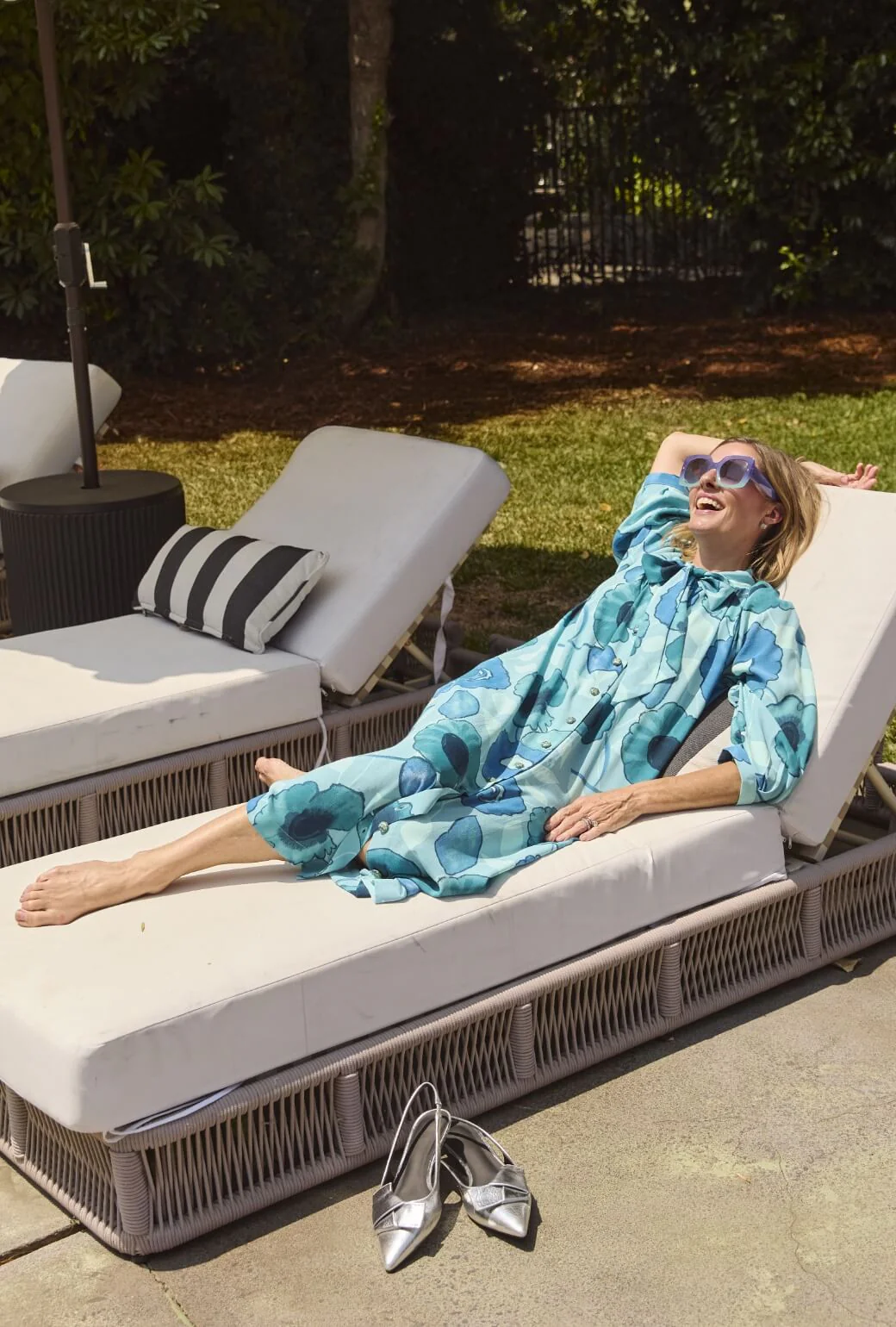 Bow Housecoat - Aquamarine - BURU