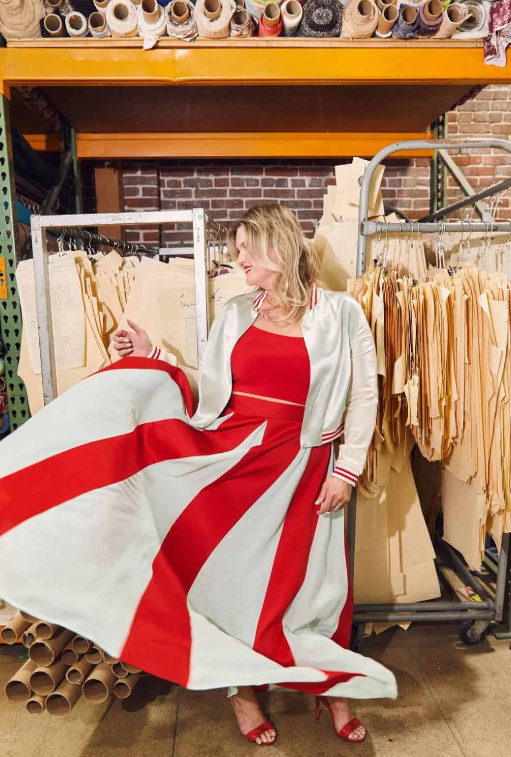 Buru x India The Sloane Square Skirt - Robin's Egg Blue and Red - BURU