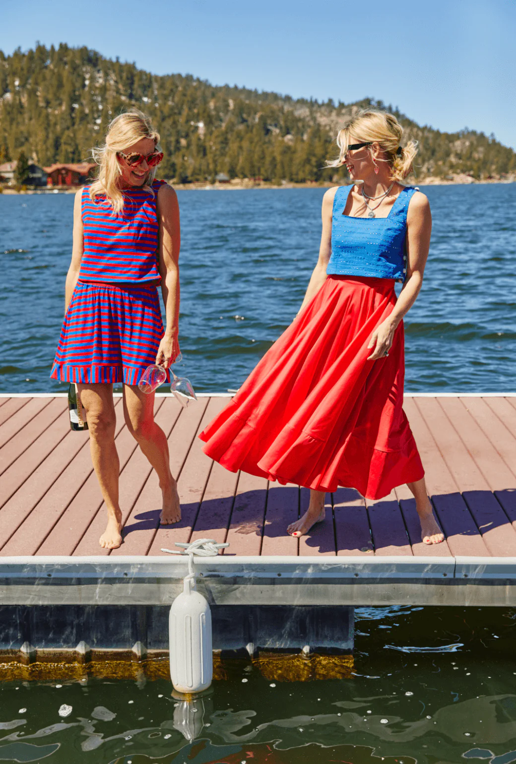 Button Box Top - Red & Blue Stripe - BURU