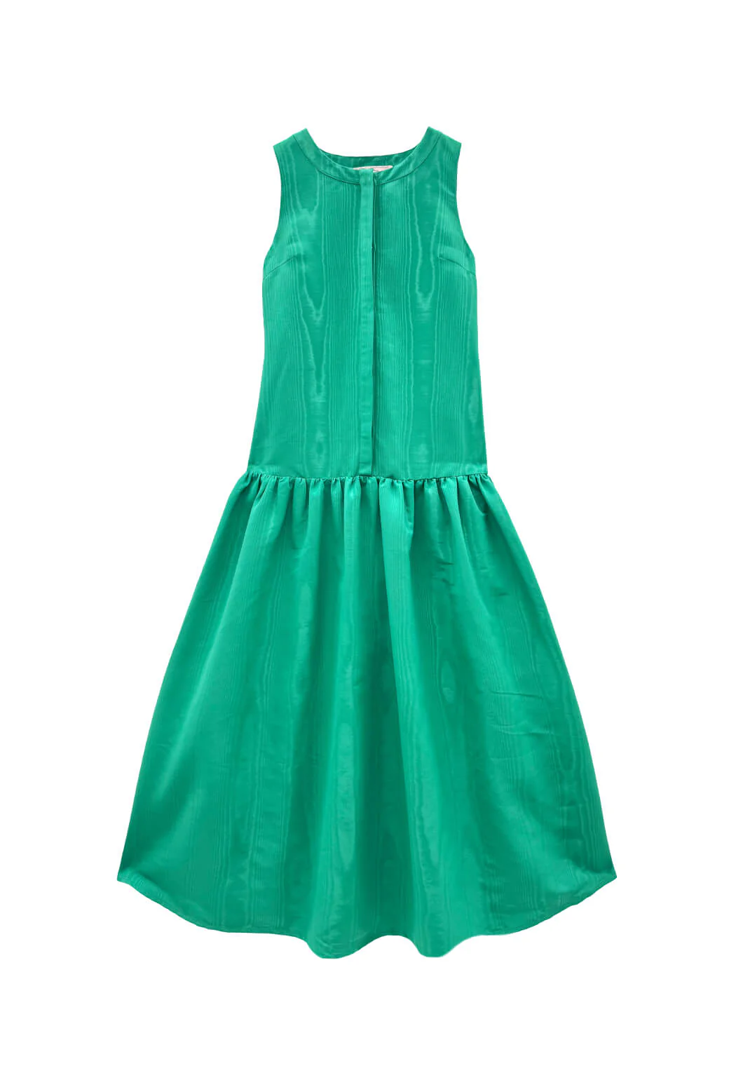 The Drop Waist Gown - Green Moiré - BURU