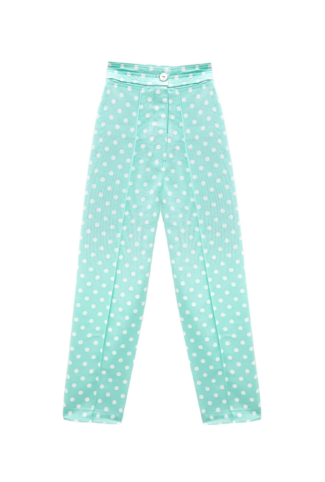 Run for the Roses Cropped Cigar Pant - Aqua Dot - BURU