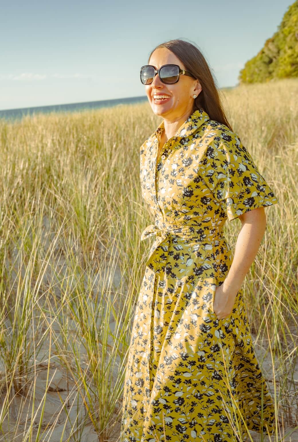 The Donna Day Gown - Chartreuse Floral - BURU