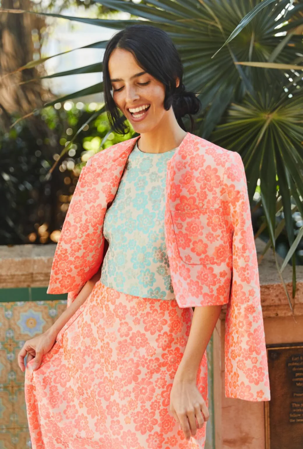 Bolero Blazer - Coral Brightline - BURU