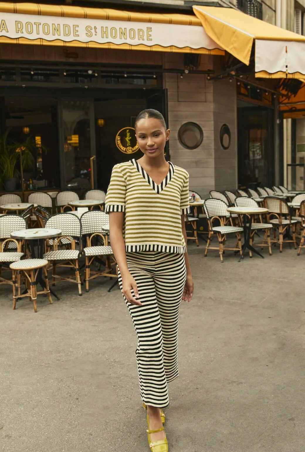 The Paley Pant - Black Striped Terry - BURU
