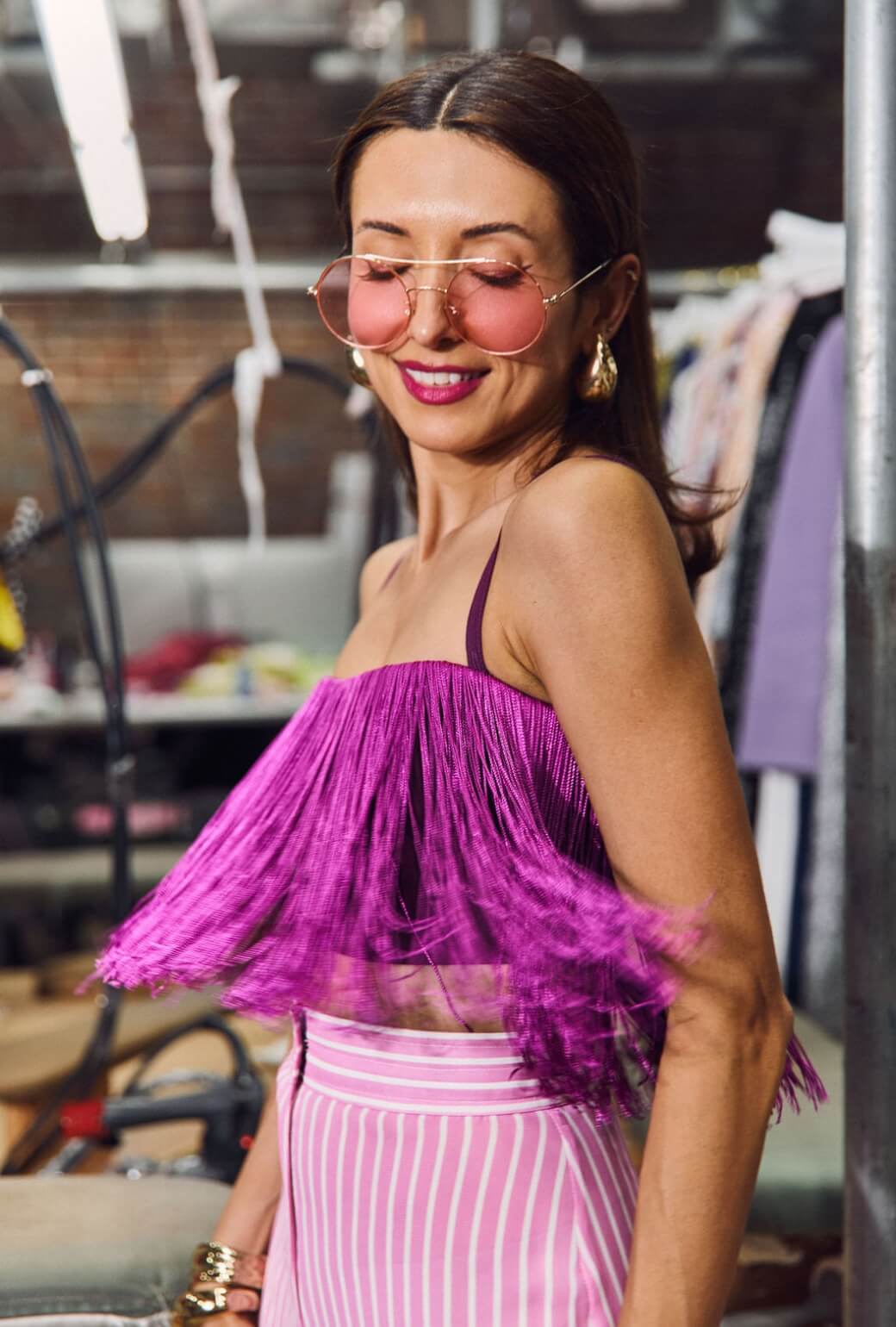 Buru x India The Camden Crop - Fuchsia - BURU